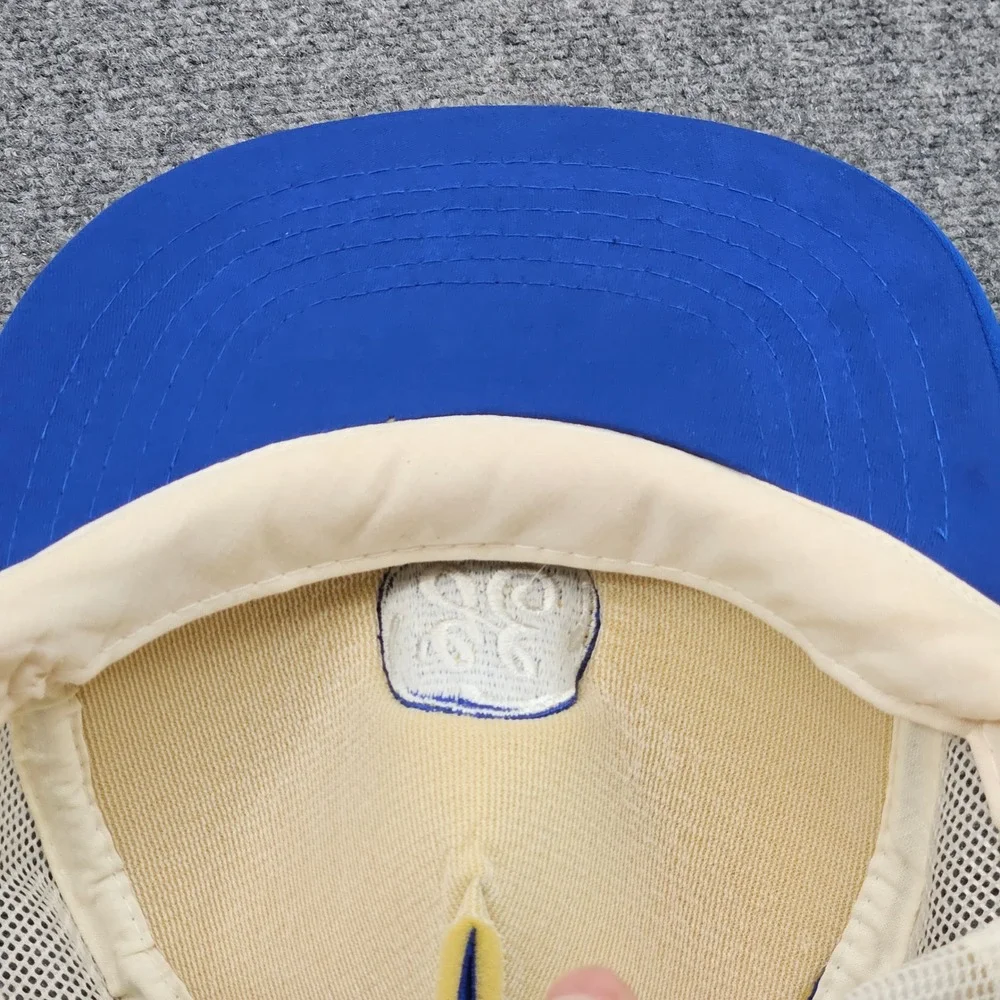 Vintage GE Trucker Hat Blue White Cap Snapback Corporate Logo Cap‎ 80s Made USA